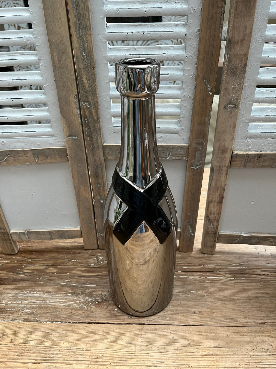 Vase Champagnerflasche - Silber