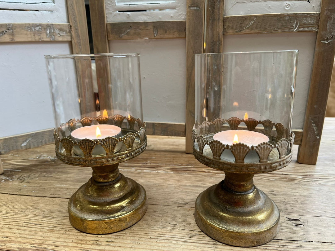 Set lantaarns op voet goud