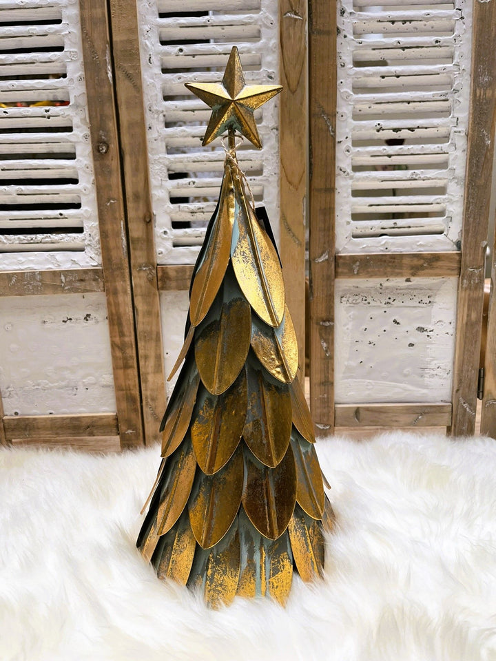 Goud metalen kerstboom medium