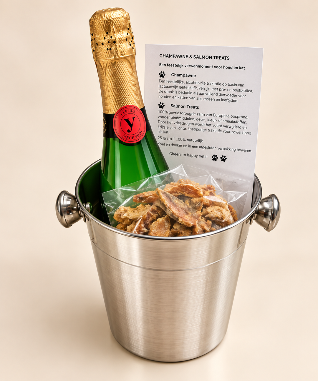 Champawne & Salmon Treats – luxe cadeauset voor hond en kat - Een bubbel voor je beste maatje 🥂🐾