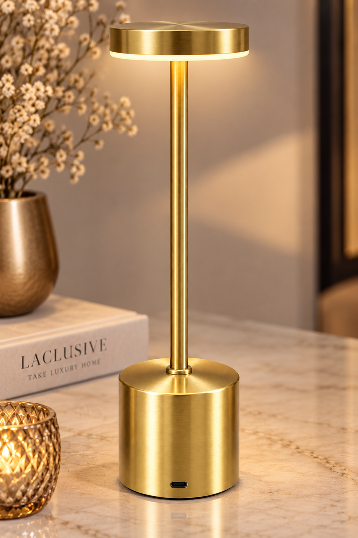 Touch wiederaufladbare Tischlampe hochgold