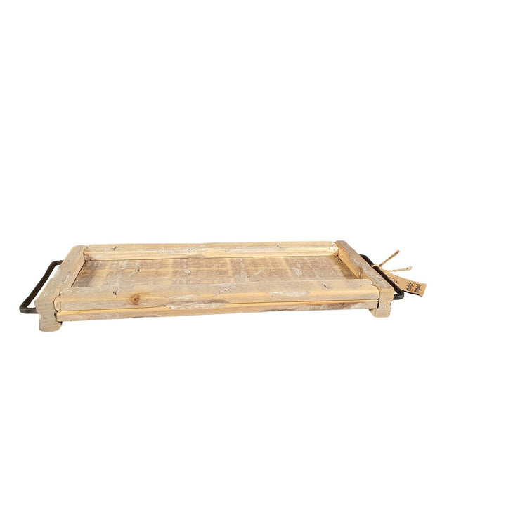 Vintage houten  tray met (verwijderbaar) nepbont