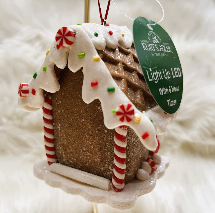 Kerstboom hanger peperkoek huisje met led